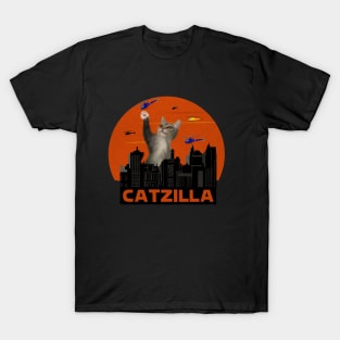 Funny Cat, Destroying, Catzilla T-Shirt